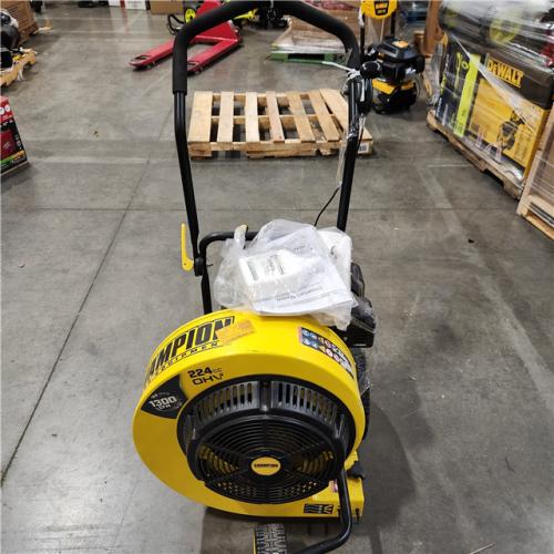 Dallas Location - As-Is Champion Power Equipment 160 MPH 1300 CFM 224 cc Walk-Behind Gas Leaf Blower with Swivel Front Wheel and 90-Degree Flow Diverter