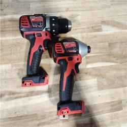 HOUSTON LOCATION - AS-IS Milwaukee M18 18V Lithium-Ion Cordless Drill Driver/Impact Driver Combo Kit