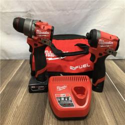 AS-IS Milwaukee FUEL 12V Lithium-Ion Brushless Cordless Hammer Drill/Impact Driver Combo Kit