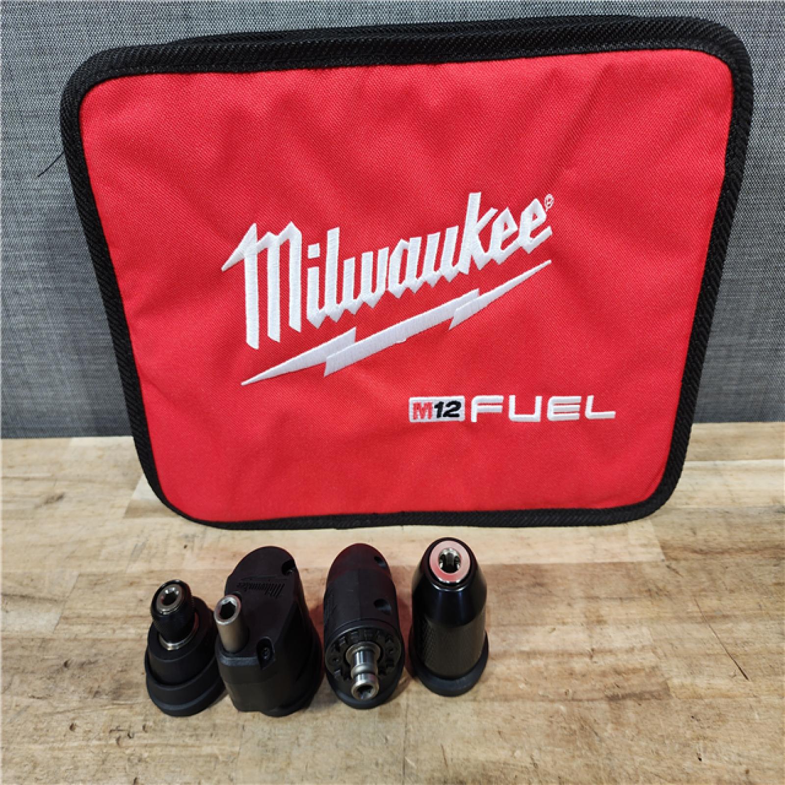 HOUSTON LOCATION - AS - IS Milwaukee FUEL 12V Lithium-Ion Brushless Cordless 4-in-1 Installation 3/8 in. Drill Driver with 4 Tool Head (Tool-Only)