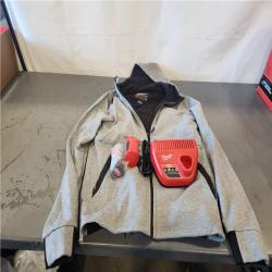 AS-IS- Women's Medium M12 12-Volt Lithium-Ion Cordless Gray Heated Jacket Hoodie Kit