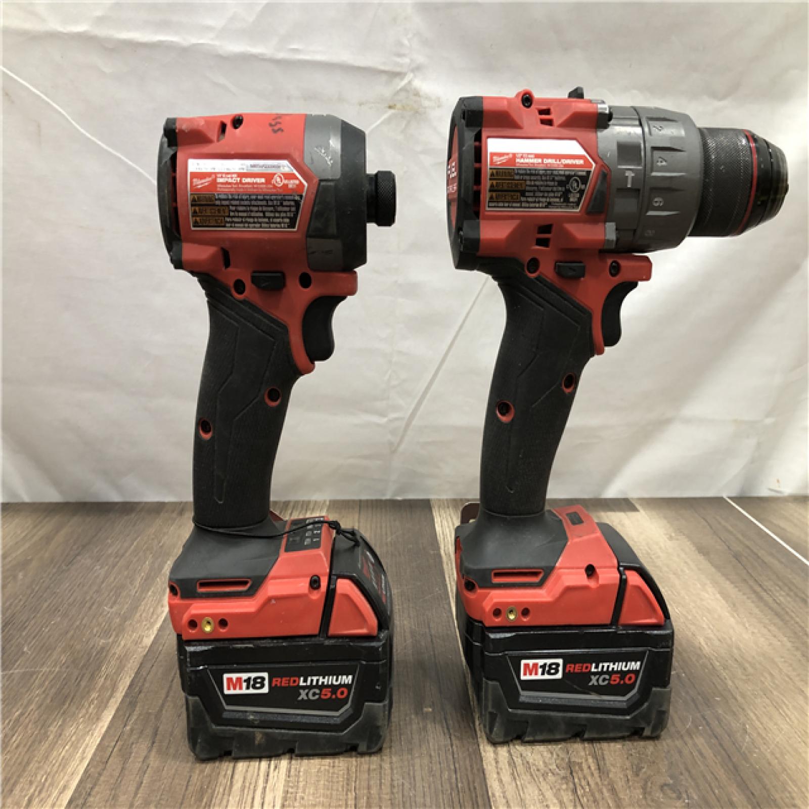 AS-IS Milwaukee FUEL 18V Lithium-Ion Brushless Cordless Hammer Drill and Impact Driver Combo Kit