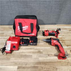 HOUSTON LOCATION - AS-IS Milwaukee 2 Tool Combo Kit W/ (2) Battery & Charger