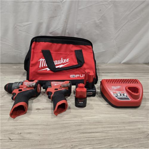 AS-IS Milwaukee 3497-22 12V  Hammer Drill and Impact Driver Combo Kit