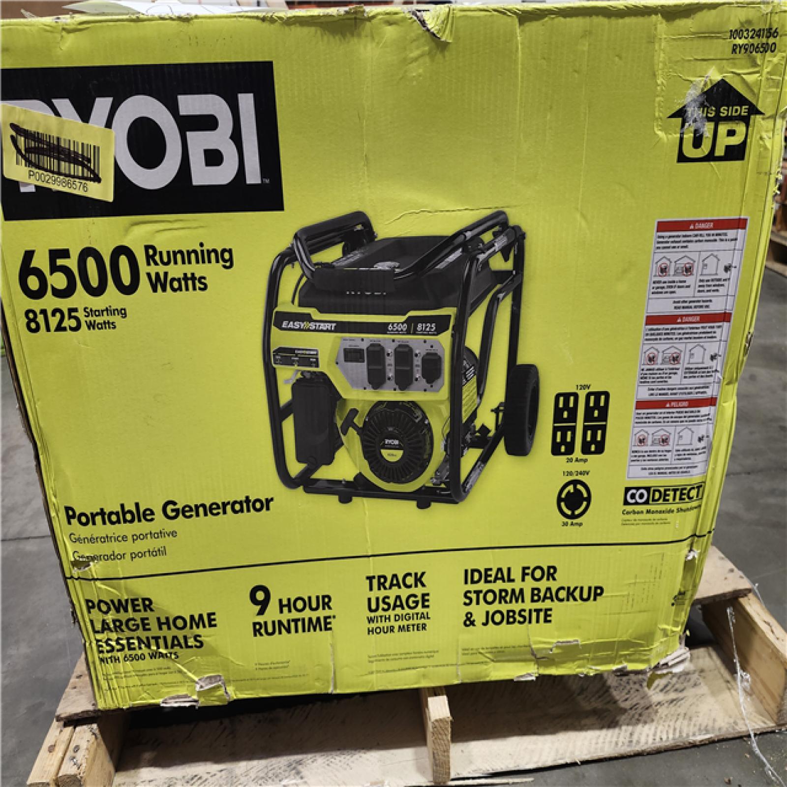 Dallas Location - As-Is RYOBI 8125-Watt Gasoline Powered Portable Generator