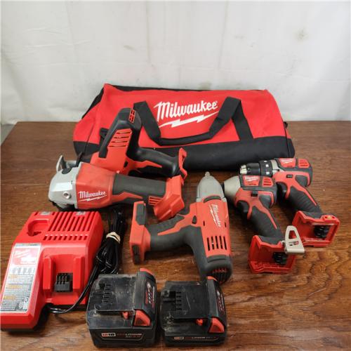 AS-IS Milwaukee M18 18-Volt Lithium-Ion Brushed Cordless (4-Tool) Combo Kit