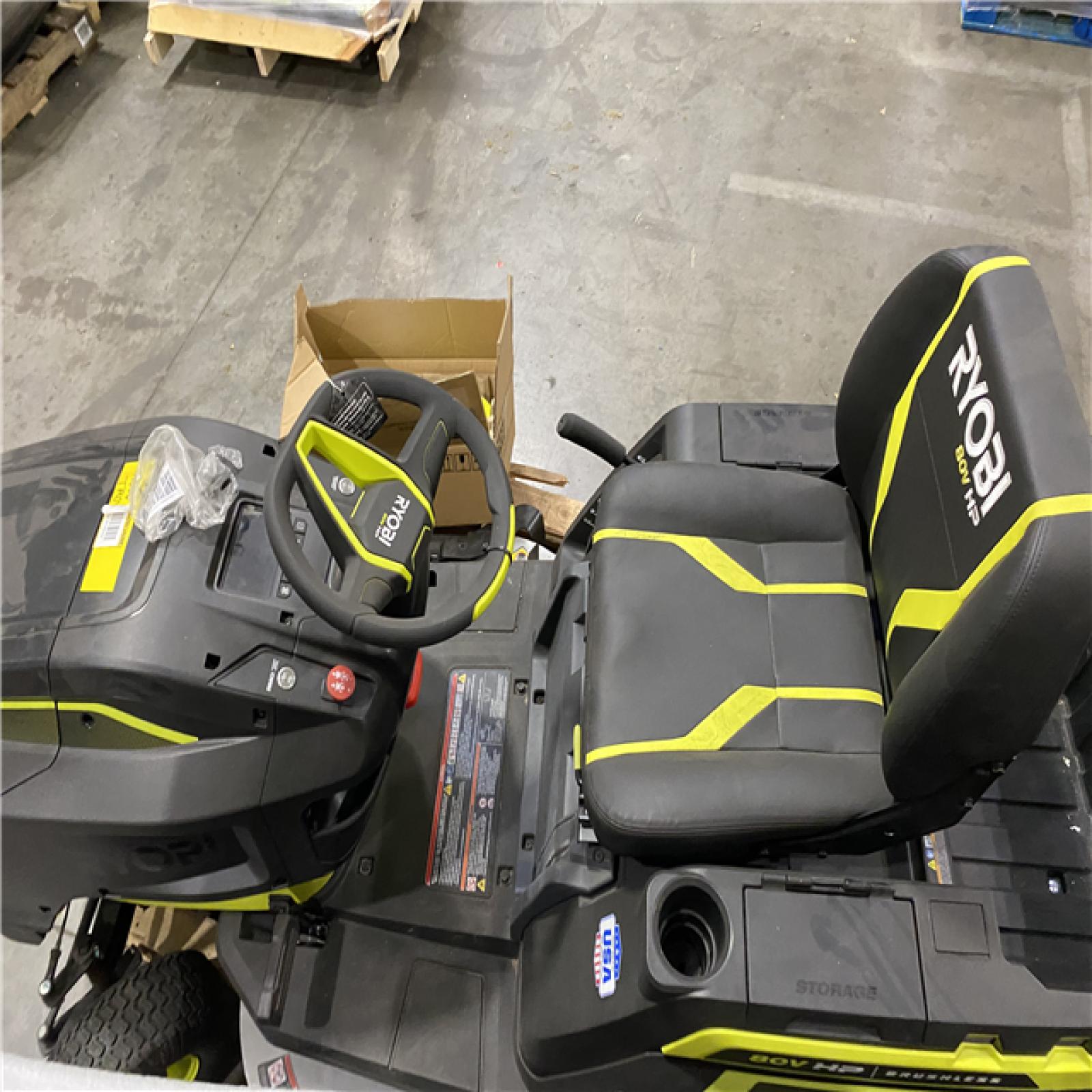 Dallas Location - As-Is RYOBI 80V HP Brushless 42 in. Battery Electric Cordless Riding Lawn