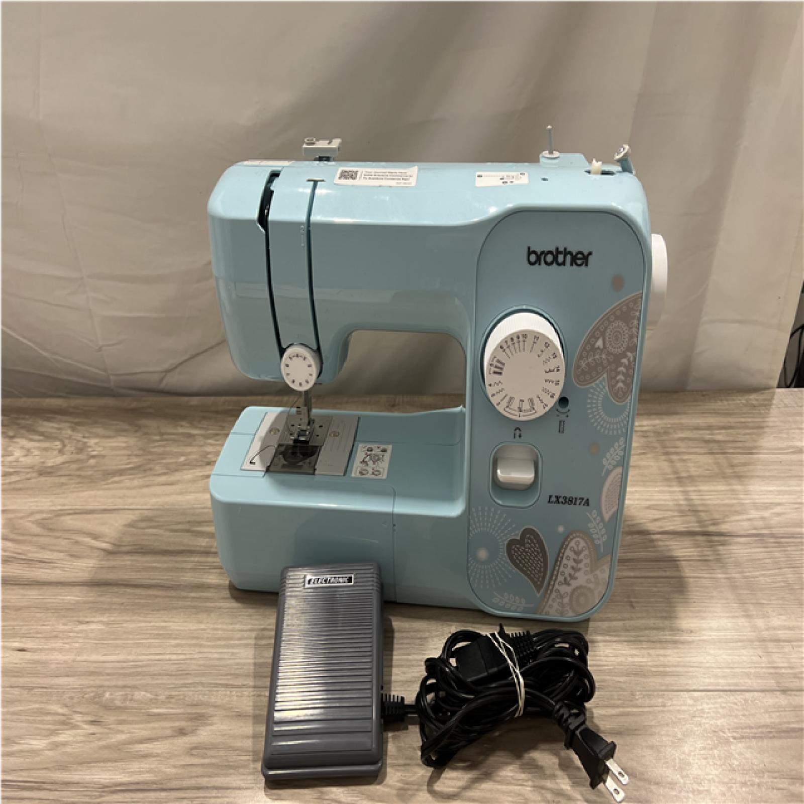 AS-IS Brother RLX3817A 17-Stitch Portable Embroidery Sewing Machine Plastic Metal Aqua