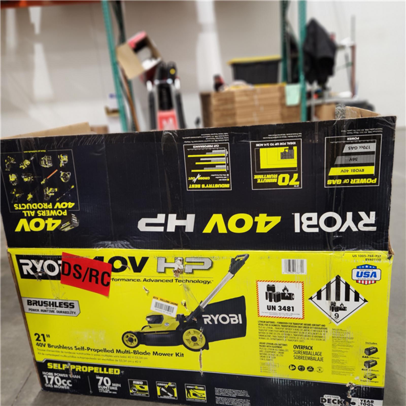 Dallas Location - As-Is RYOBI 40V HP Brushless 21 in.Self-Propelled Mower - (2) 6.0 Ah Batteries & Charger