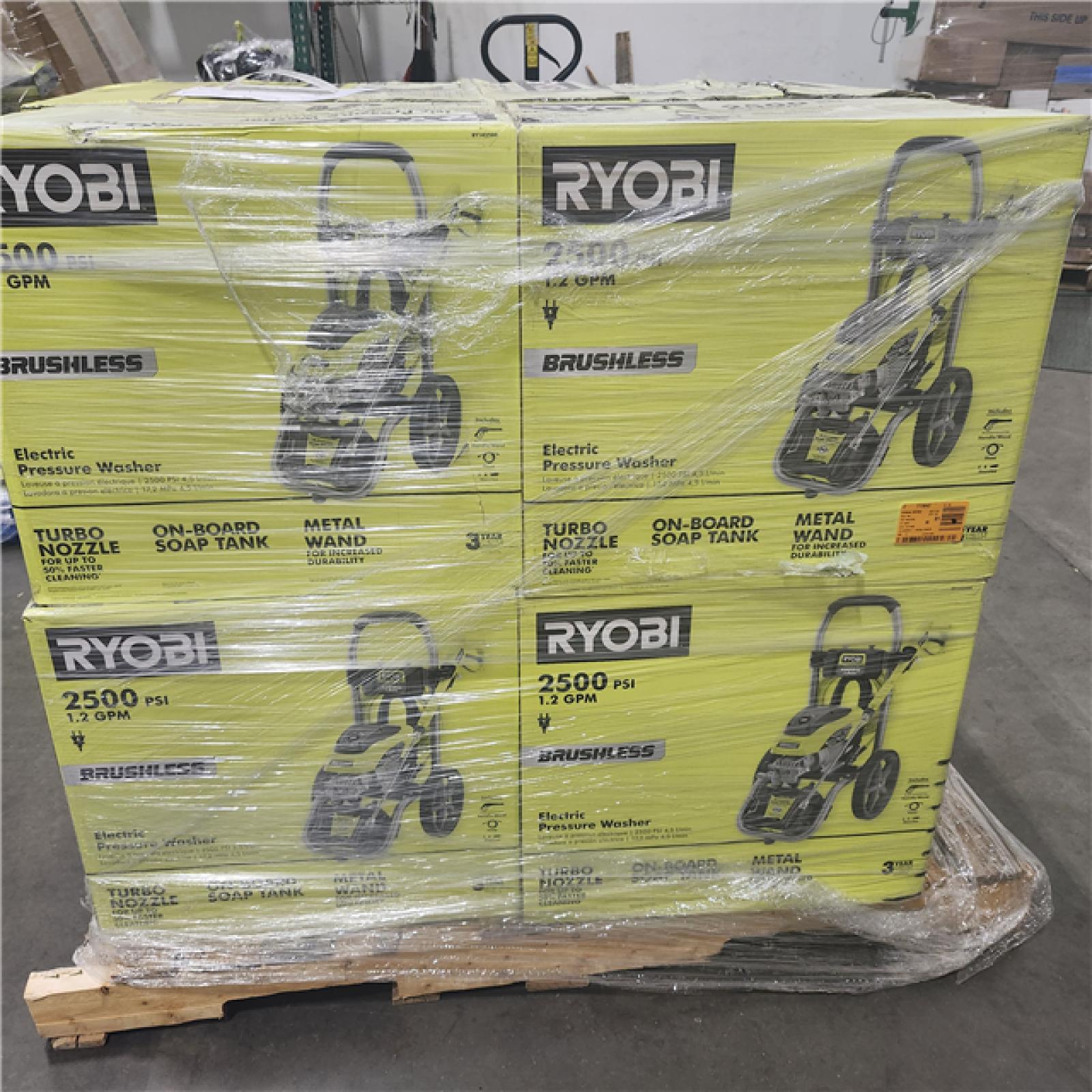 Dallas Location - NEW- RYOBI 2500 PSI 1.2 GPM High Performance Cold Water Electric Pressure Washer( Lot Of 10)