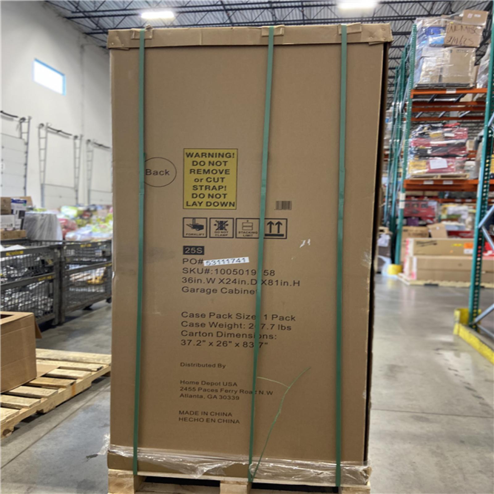 DALLAS LOCATION - Husky Heavy Duty Welded 20-Gauge Steel Freestanding Garage Cabinet in Black (36 in. W x 81 in. H x 24 in. D)