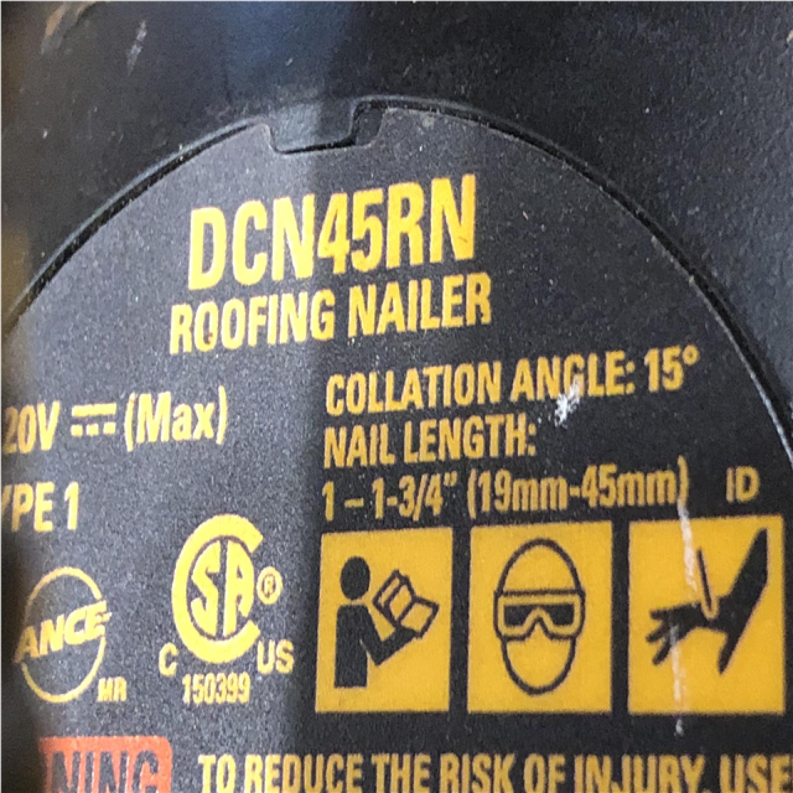 AS-IS DEWALT 20V MAX 15-Degree Electric Cordless Roofing Nailer (Tool Only)