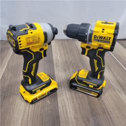 AS-IS Dewalt 20V MAX ATOMIC Brushless Compact Lithium-Ion 1/2 in. Cordless Drill Driver and 1/4 in. Impact Driver Combo Kit with 2 Batteries 2 Ah