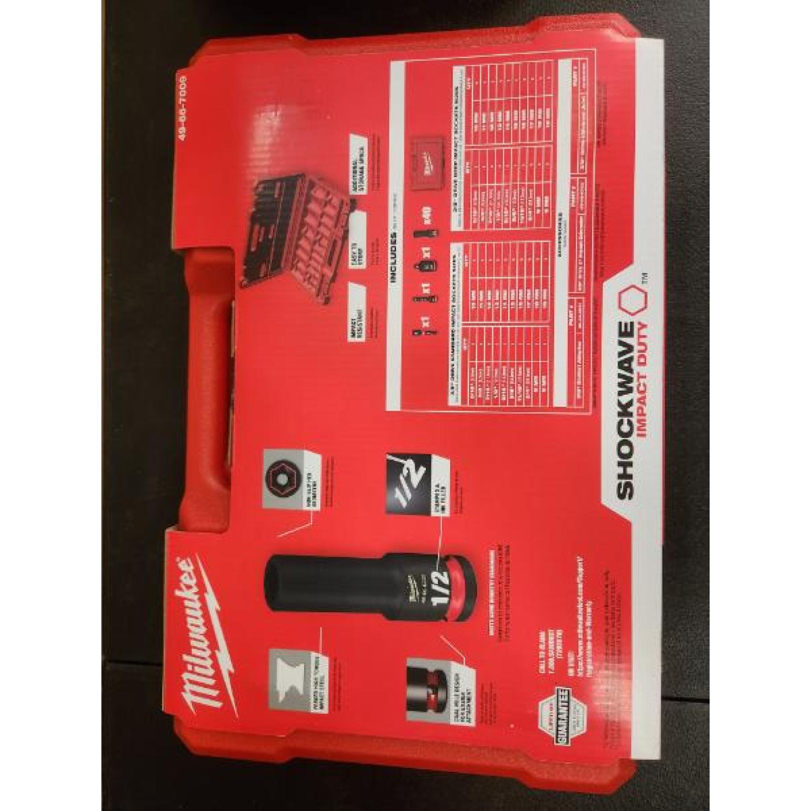 Phoenix NEW Milwaukee SHOCKWAVE 3/8 in. Drive SAE and Metric 6 Point Impact Socket Set (43-Piece) (SEALED)