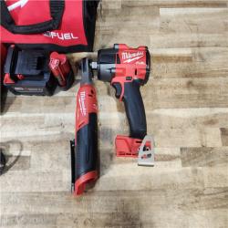 HOUSTON LOCATION - AS - IS Milwaukee FUEL 18V Cordless Mid Torque 1/2 in. Impact Wrench w/ 12 FUEL 3/8 in. Ratchet Combo Kit