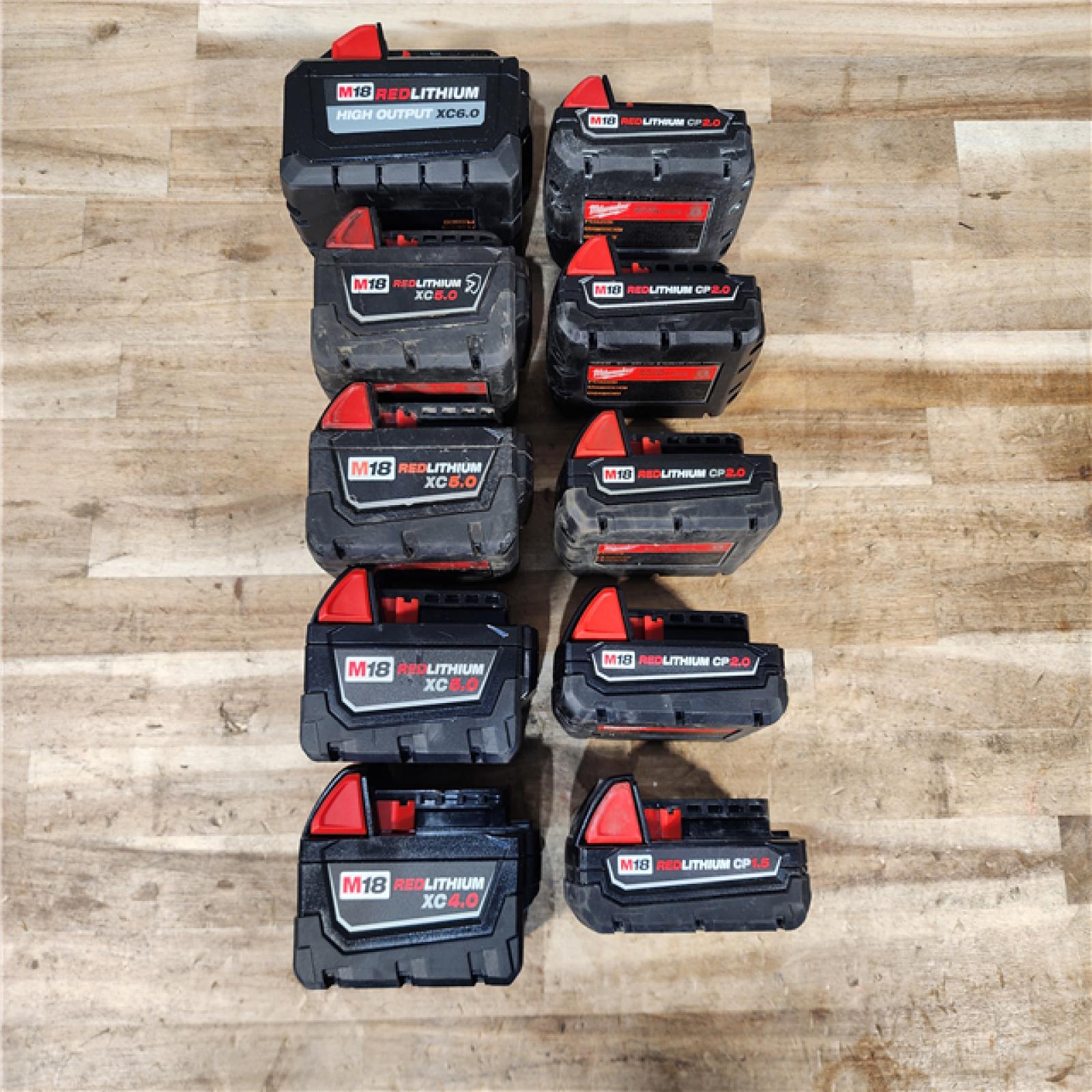 HOUSTON LOCATION - AS-IS MILWAUKEE BATTERY PACK QTY - 10