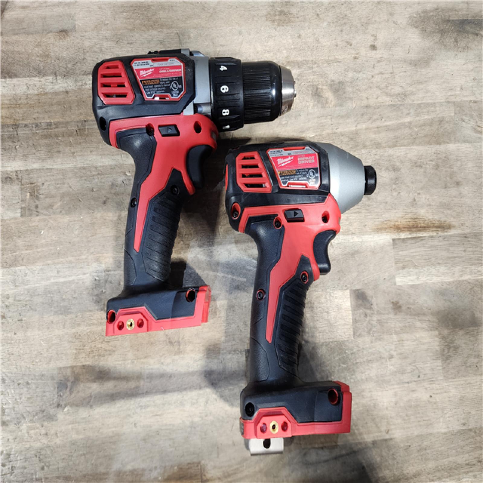 HOUSTON LOCATION - AS-IS Milwaukee 18V Cordless Brushed 2-Tool Drill/Driver and Impact Driver Kit