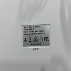 AS-IS HTVRONT 1500W 15x15 White Auto Heat Press Machine