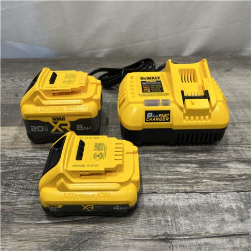 AS-IS DEWALT 20V XR Lithium-Ion Starter Pack with 8.0 Ah and 4.0 Ah Battery Packs and Charger
