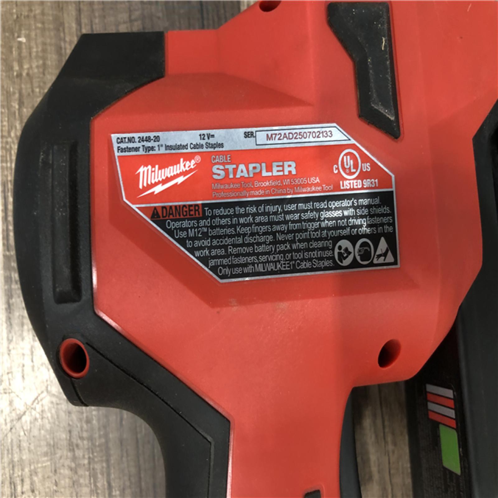 AS-IS Milwaukee 12-Volt Lithium-Ion Cordless Cable Stapler (Tool-Only)