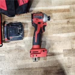 HOUSTON LOCATION - AS - IS Milwaukee 18-Volt Lithium-Ion Compact Brushless Cordless 1/4 in. Impact Driver Kit