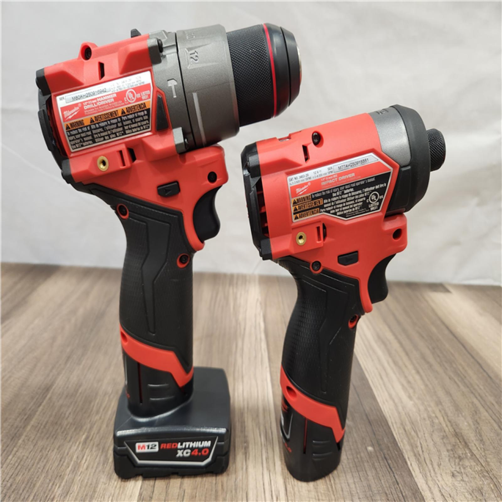 AS-IS- Milwaukee 12V Brushless Hammer Drill and Impact Driver Combo Kit