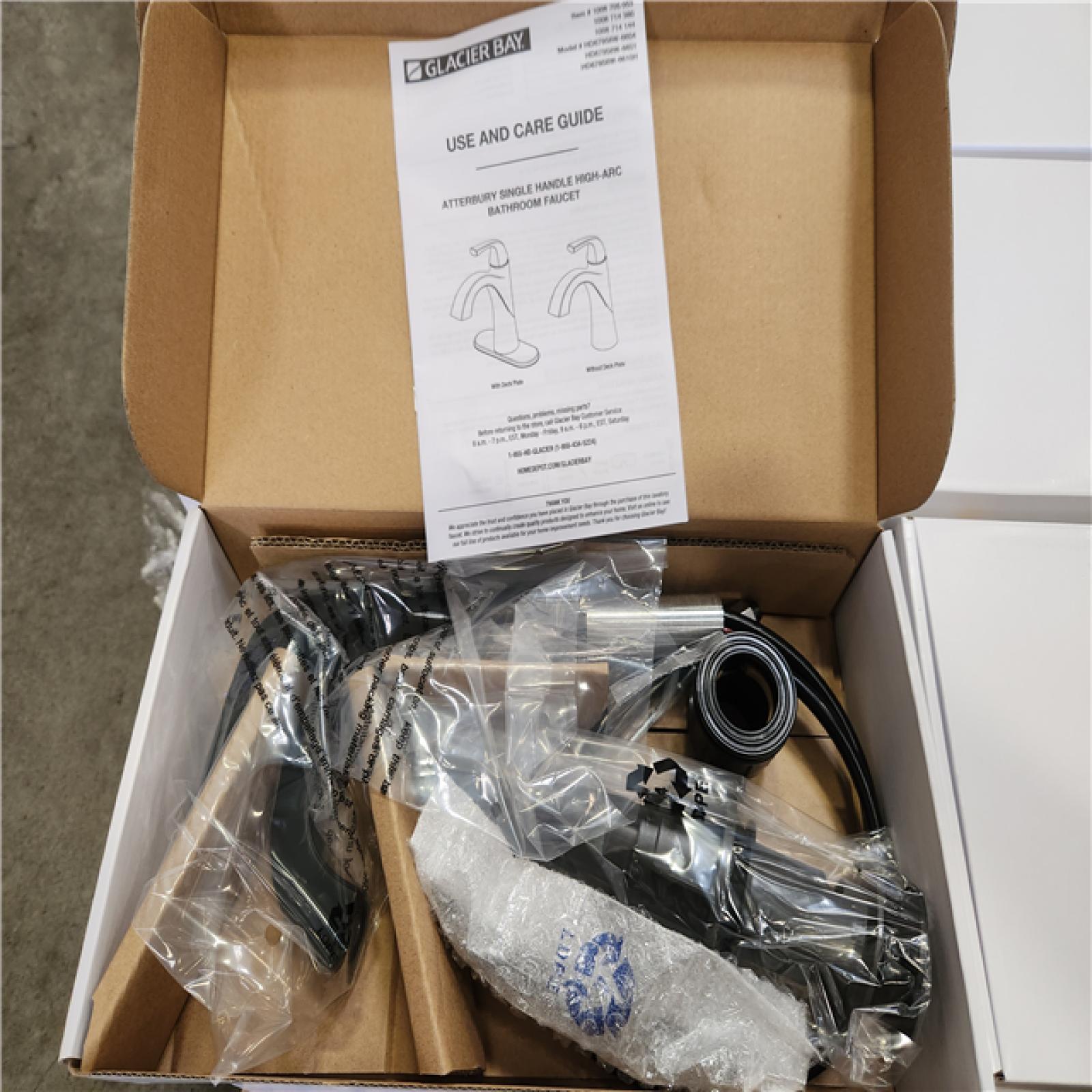 Phoenix NEW Glacier Bay Atterbury Single Hole Single-Handle High-Arc Bathroom Faucet in Matte Black Pallet (36-Faucet) RV: $3 924