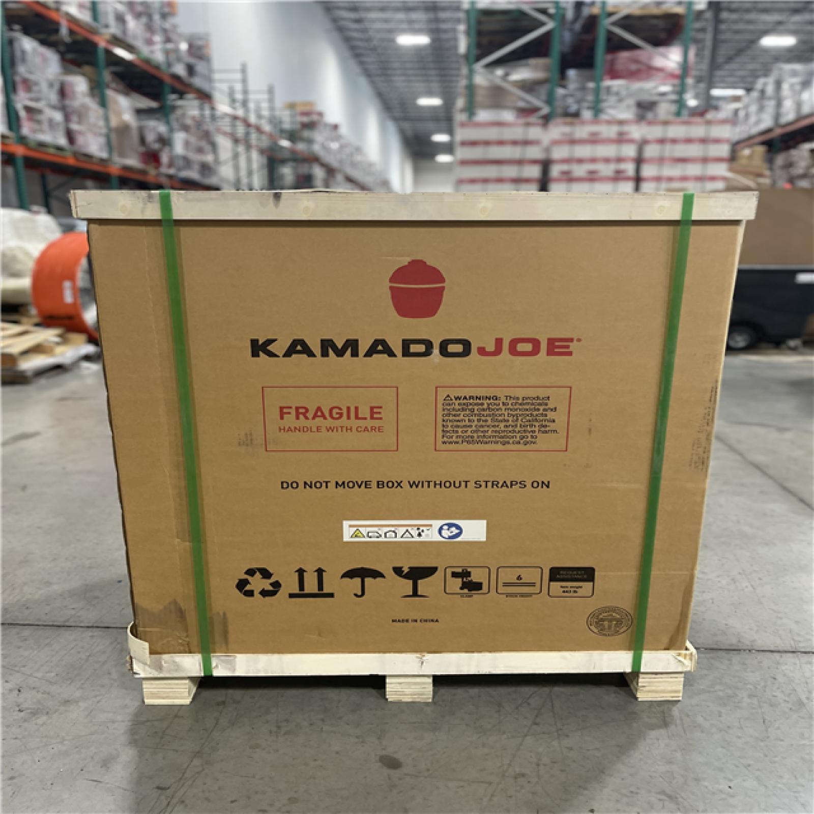 DALLAS LOCATION -AS-IS Kamado Joe Big Joe III 24-inch Standalone Charcoal Grill in Red & Ash Tool