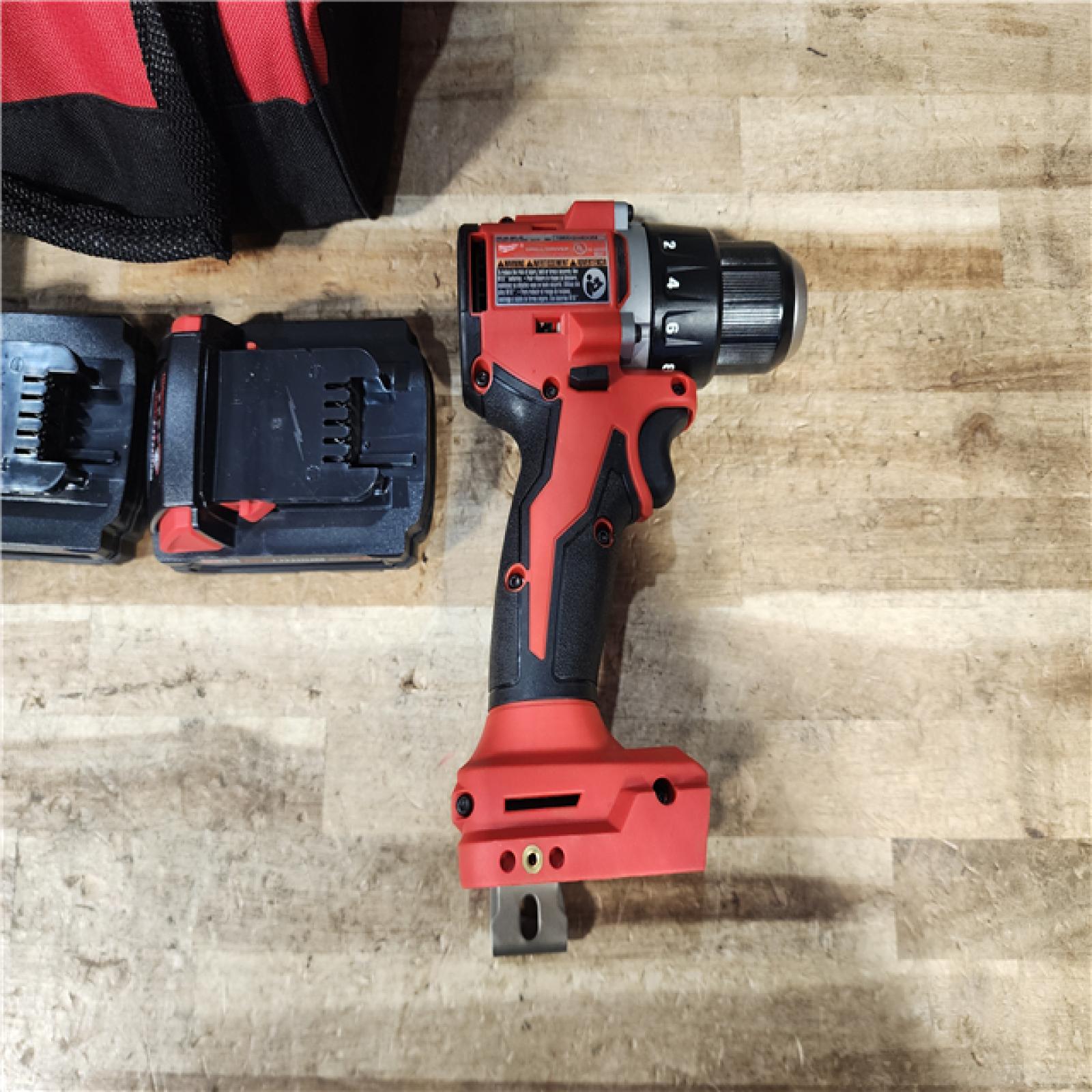 HOUSTON LOCATION - AS - IS Milwaukee 18V Lithium-Ion Brushless Cordless 1/2 in. Compact Drill/Driver Kit