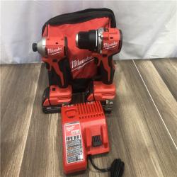 AS-IS Milwaukee 18-Volt Lithium-Ion Brushless Cordless Compact Hammer Drill/Impact Combo Kit
