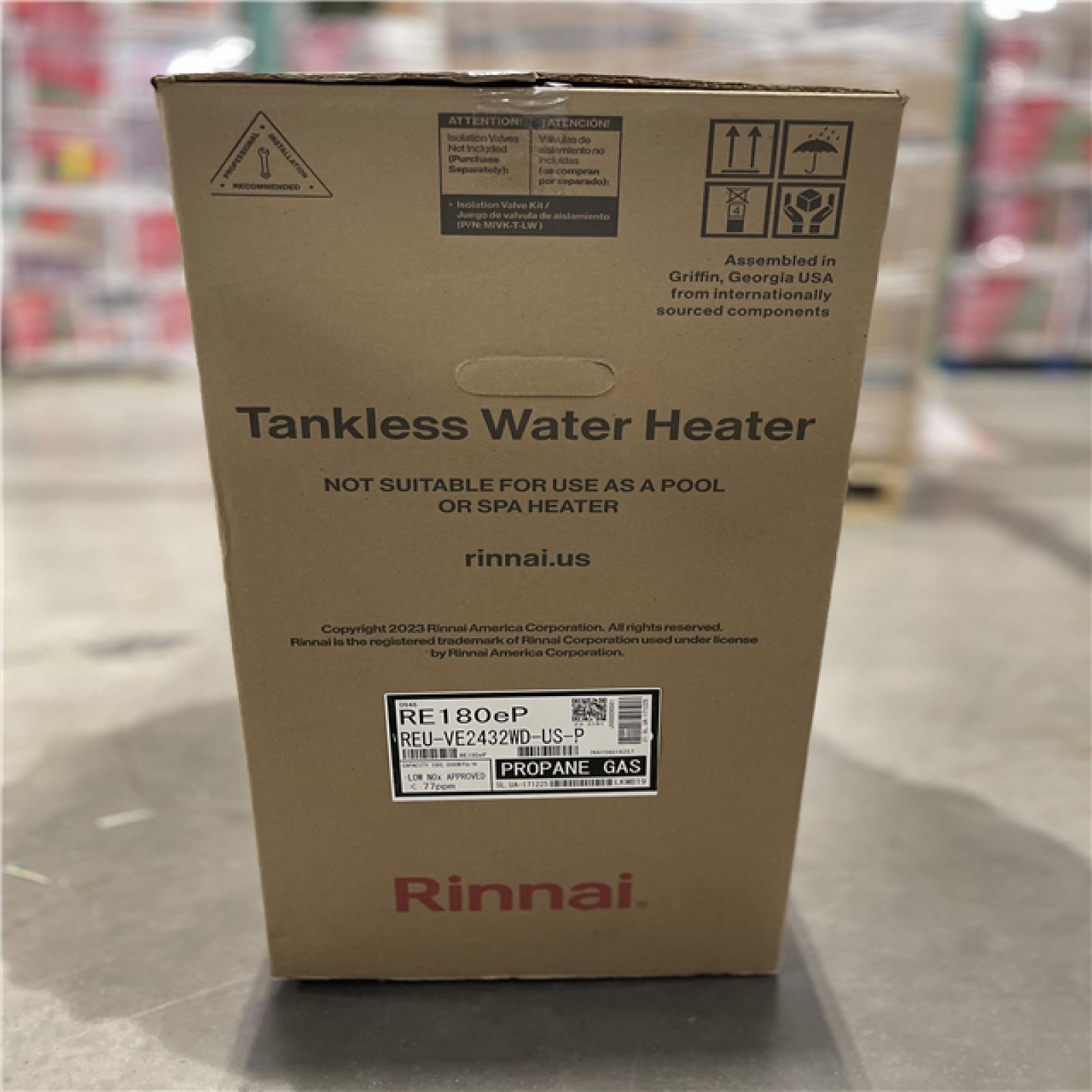 NEW! - Rinnai High Efficiency Non-Condensing 8.5 GPM Residential 180 000 BTU Exterior Propane Gas Tankless Water Heater
