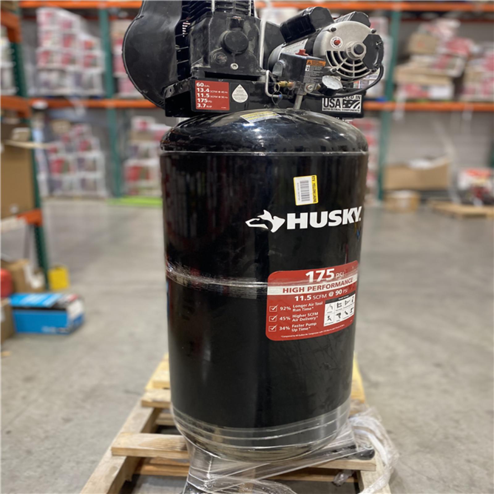 Dallas Location - As-Is Husky 60 Gal. 3.7 HP 175 PSI Electric Air Compressor( Lot Of 2)