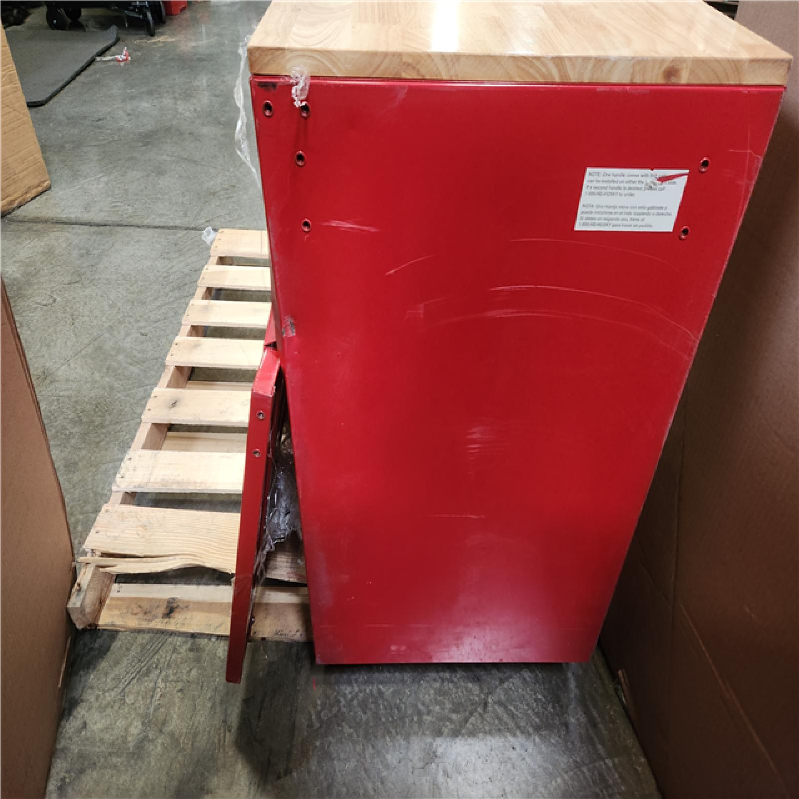 Phoenix Husky 52 in. W 10-Drawer Gloss Red Mobile Workbench Cabinet with Solid Wood Top and Pegboard