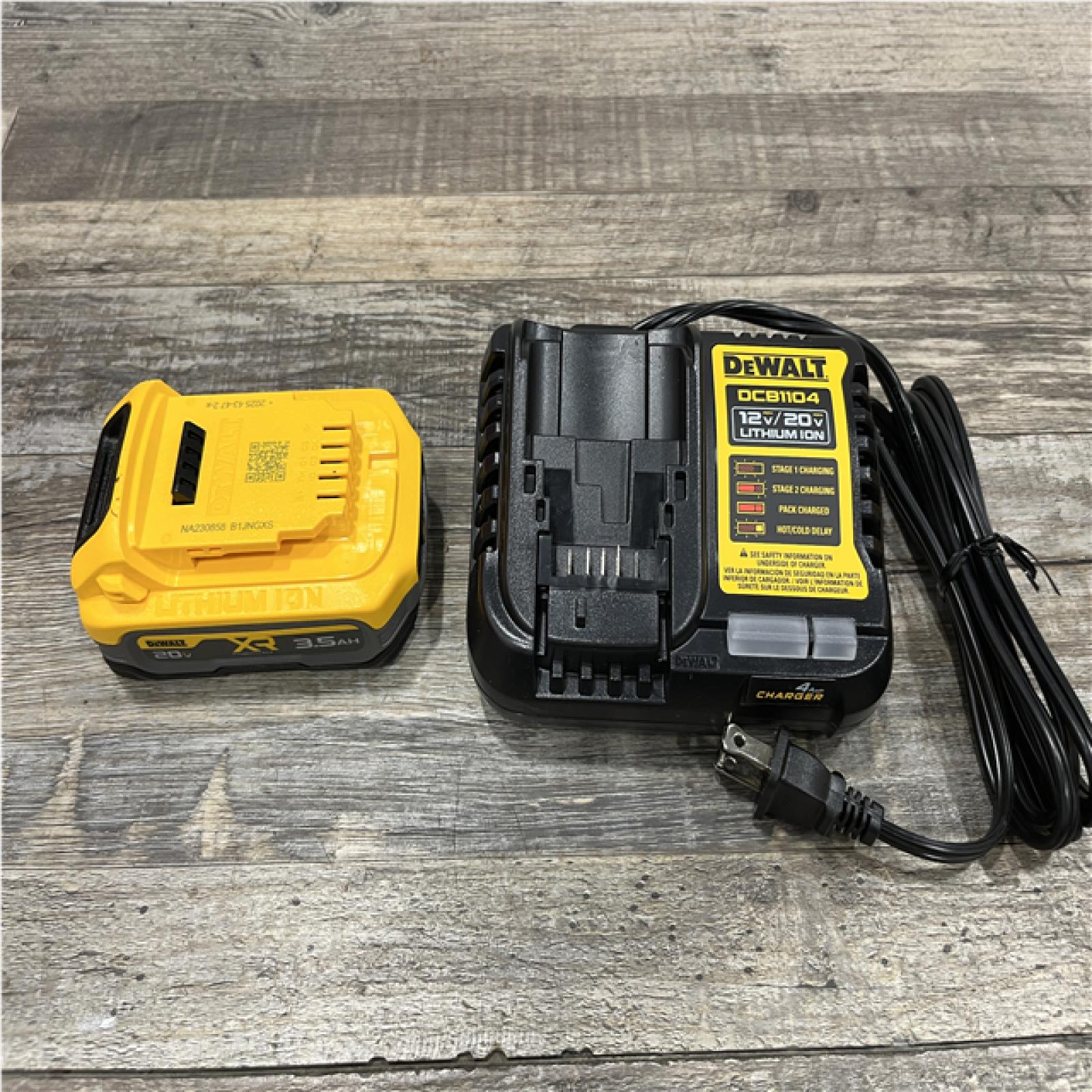 AS-IS DEWALT 20V MAX XR POWERSTACK Lithium-Ion Battery Starter Kit with 3.5Ah Battery and Charger