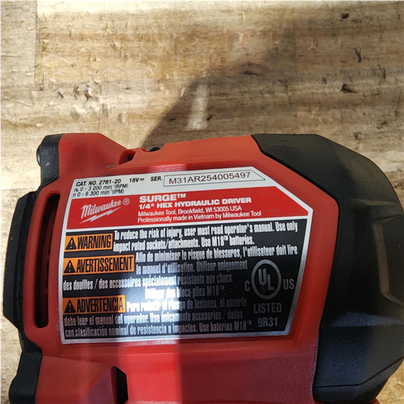 Houston Location AS-IS Milwaukee FUEL SURGE 18V Lithium-Ion Brushless Cordless 1/4 in. Hex Impact Driver (Tool-Only)