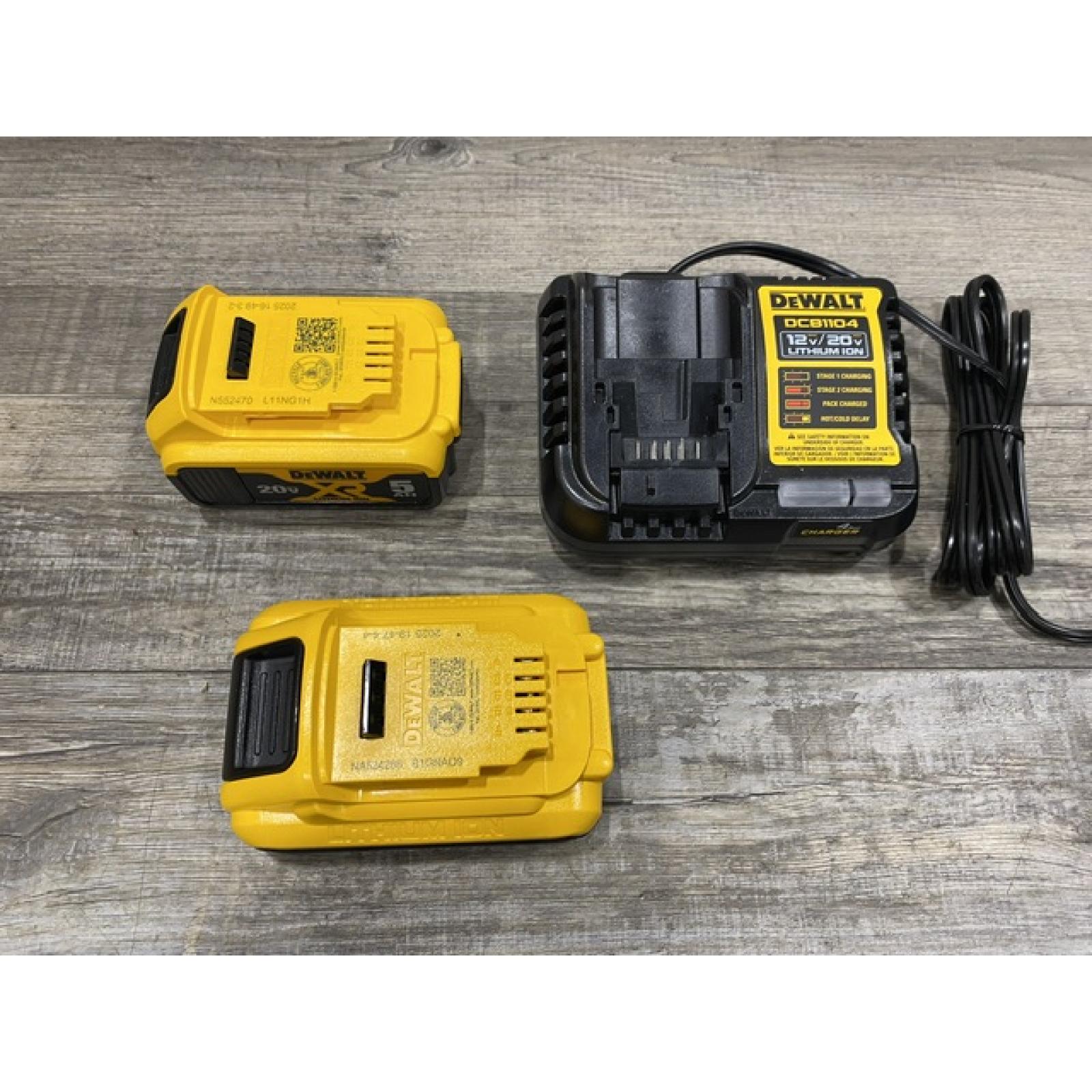 AS-IS DEWALT 20V MAX Lithium-Ion Starter Kit with 4.0 Ah and 5.0 Ah Batteries and Charger