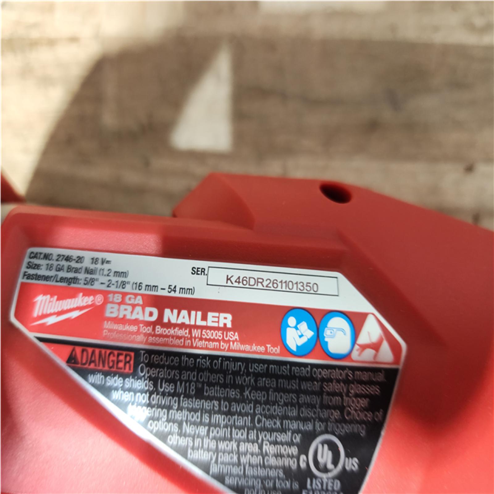 Houston Location AS-IS Milwaukee FUEL 18-Volt Lithium-Ion Brushless Cordless Gen II 18-Gauge Brad Nailer (Tool-Only)