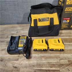 HOUSTON LOCATION - AS-IS Dewalt DCK225D2 20V MAX ATOMIC Brushless Compact Lithium-Ion 1/2 in. Cordless Drill Driver and 1/4 in. Impact Driver Combo Kit with 2 Batteries 2 Ah