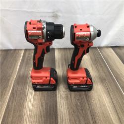 AS-IS Milwaukee M18 18V Lithium-Ion Brushless Cordless Compact Drill/Impact Combo Kit