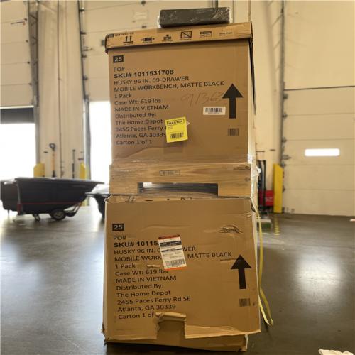 DALLAS LOCATION - AS-IS HUSKY 96IN 09-DRAWER MOBILE WORKBENCH MATTEBLACK -(2 UNITS)