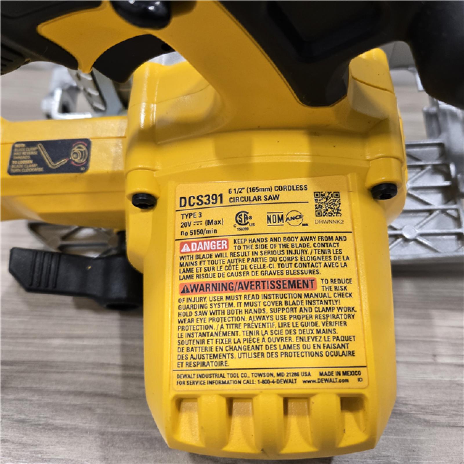 AS-IS DEWALT 6-1/2'' 165MM CIRCULAR SAW (Tool-Only)