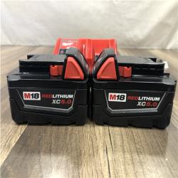 AS-IS Milwaukee 18-Volt Lithium-Ion XC Starter Kit with (2) 5.0Ah Batteries and Charger