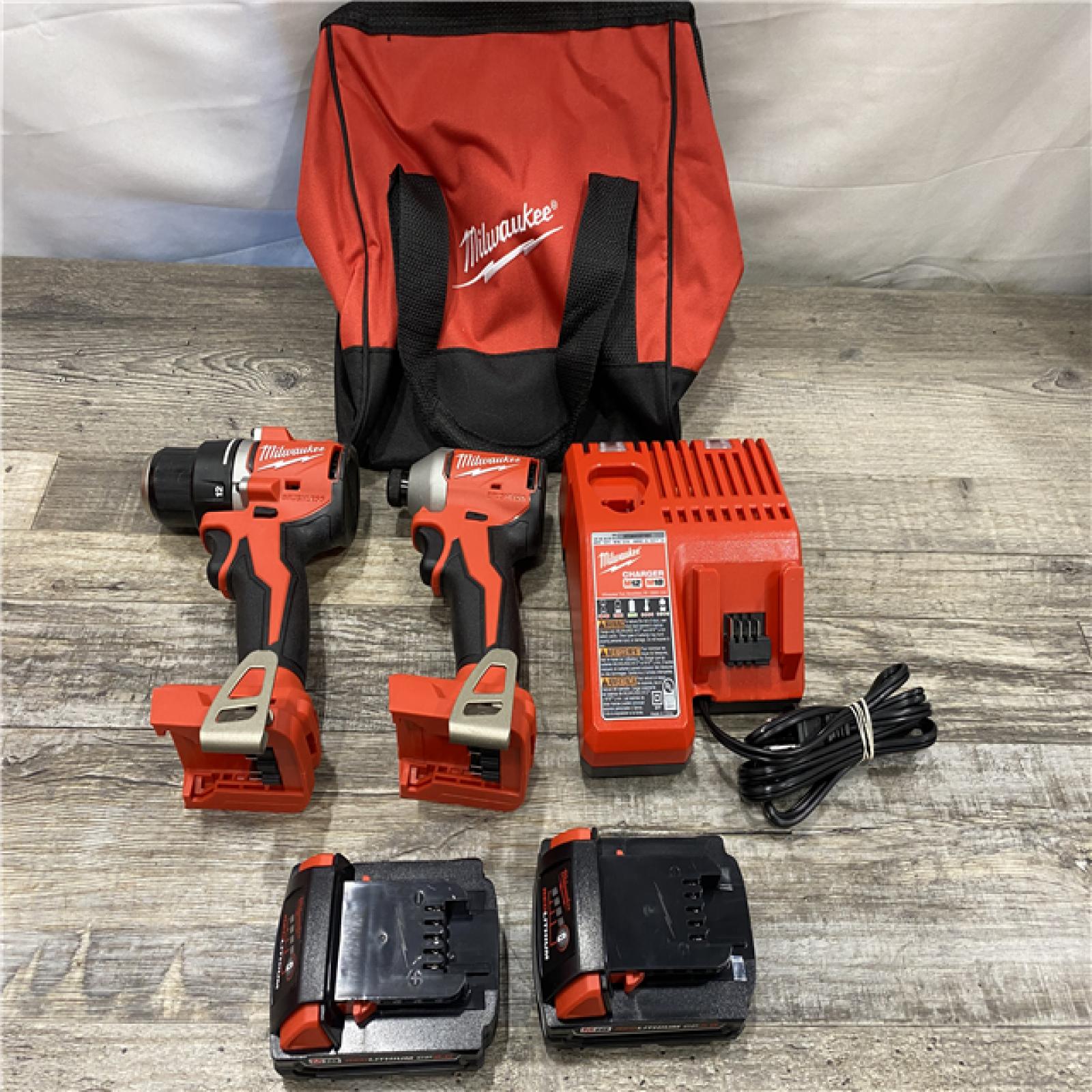 AS-IS Milwaukee 18V Lithium-Ion Brushless Cordless Compact Drill/Impact Combo Kit