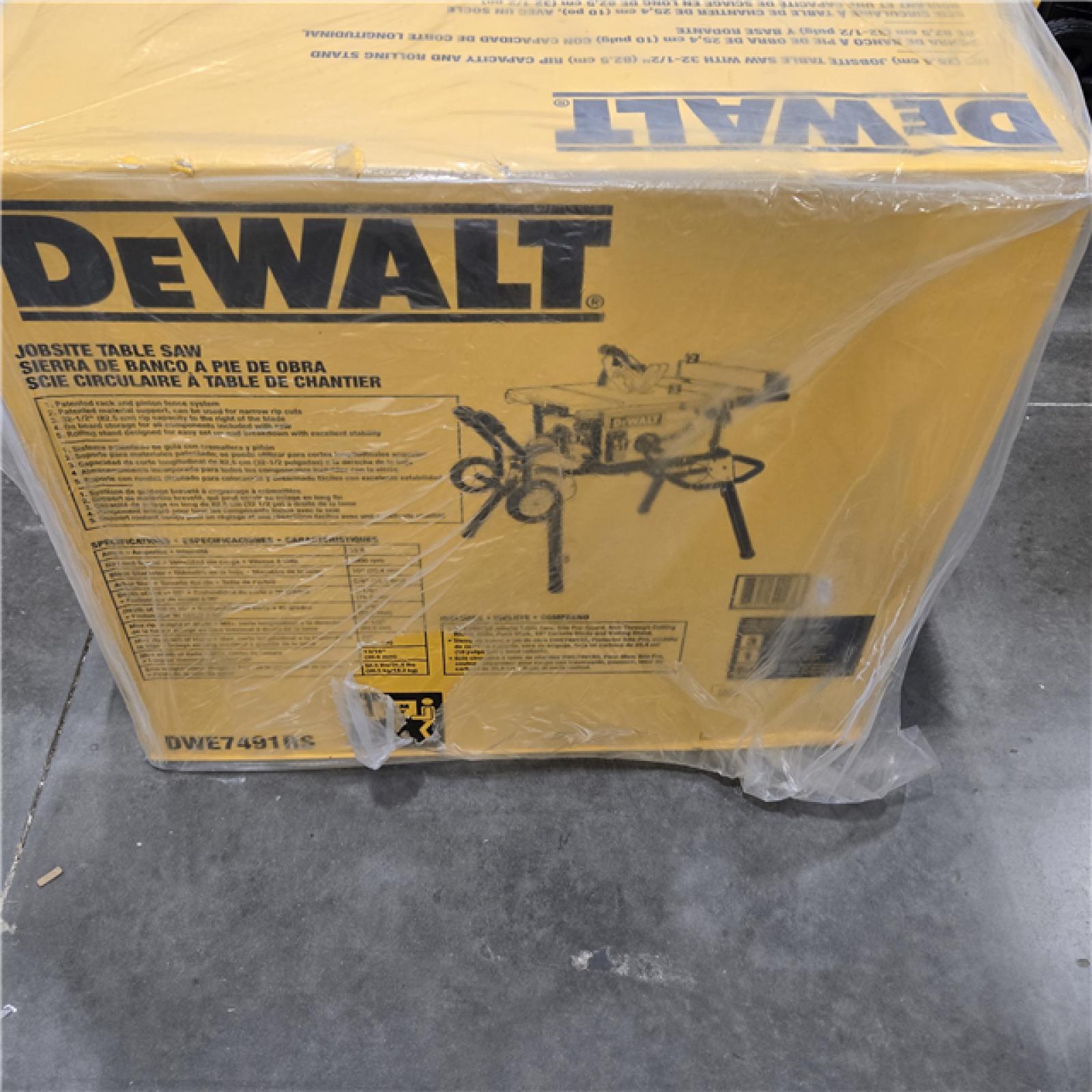 NEW! - DEWALT 15 Amp Corded Job Site Table Saw with Rolling Stand