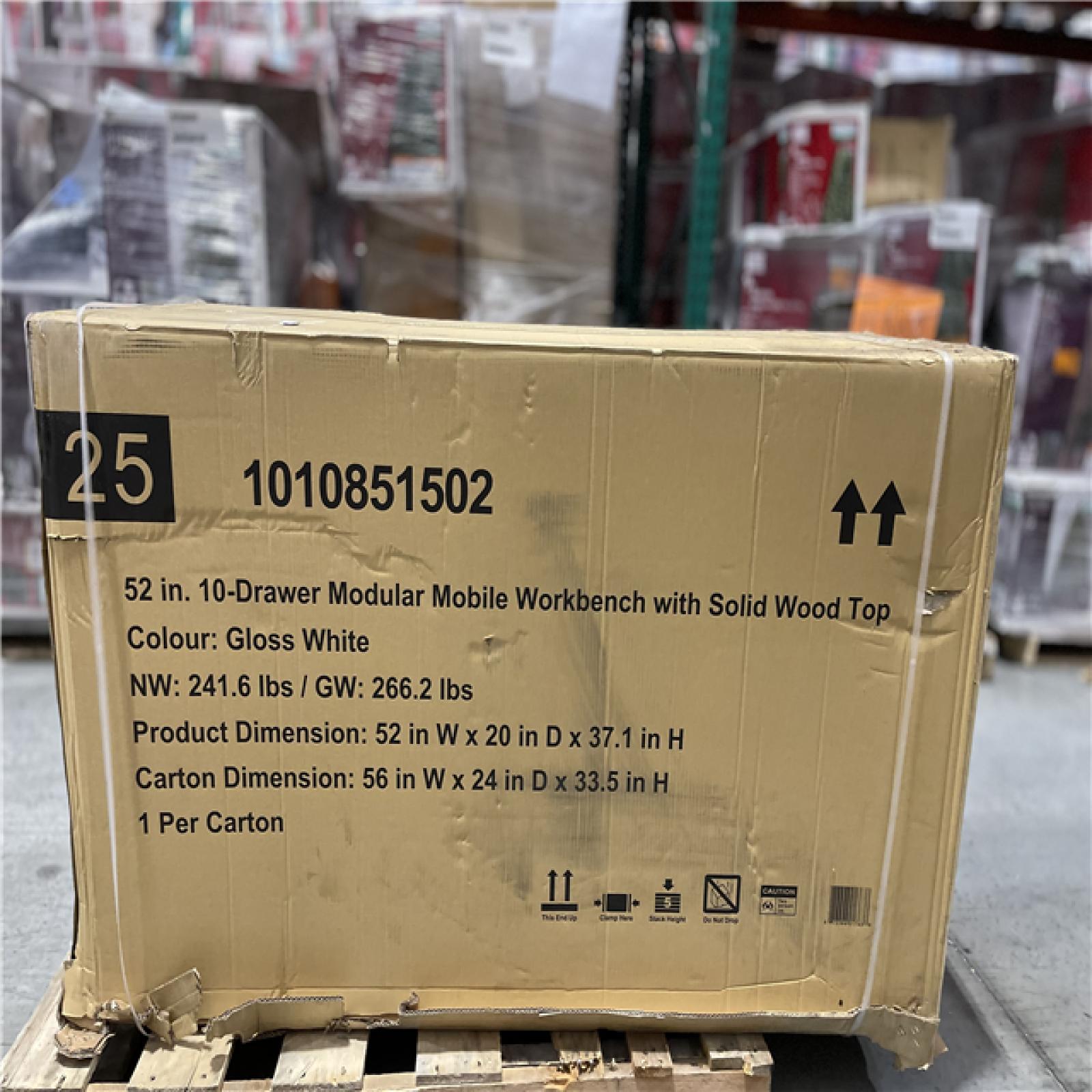 DALLAS LOCATION - Husky Modular Tool Storage 52 in. W White Mobile Workbench Cabinet