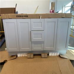 DALLAS LOCATION - Glacier Bay Bannister 73 in. Double Sink Pearl Gray Bath Vanity with Granite-Look Colorpoint White Cultured Marble Top (Assembled)