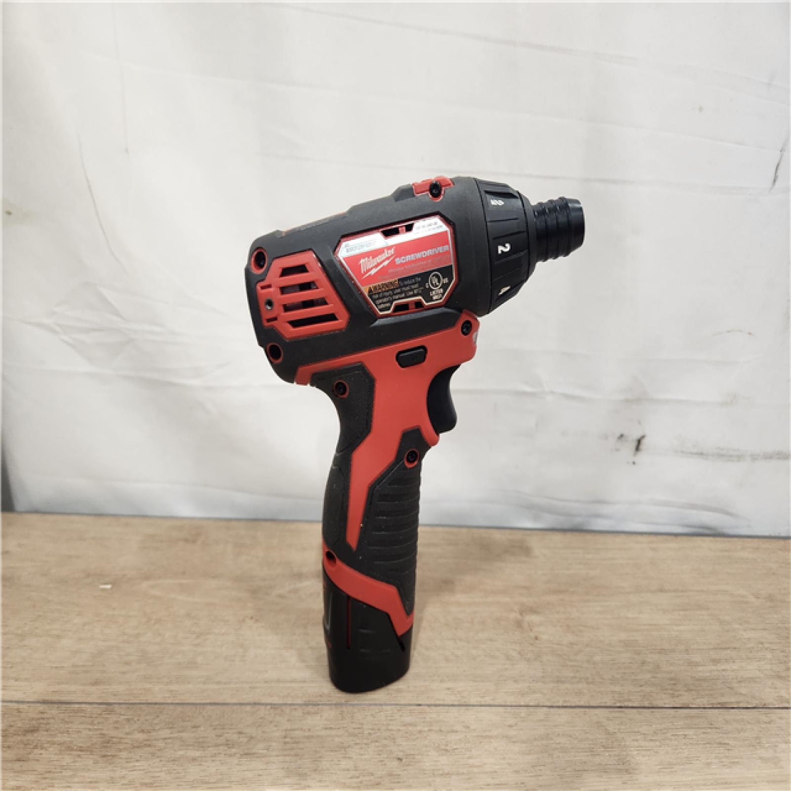 AS-IS- Milwaukee 12V Lithium-Ion Cordless 1/4 in. Hex Screwdriver Kit