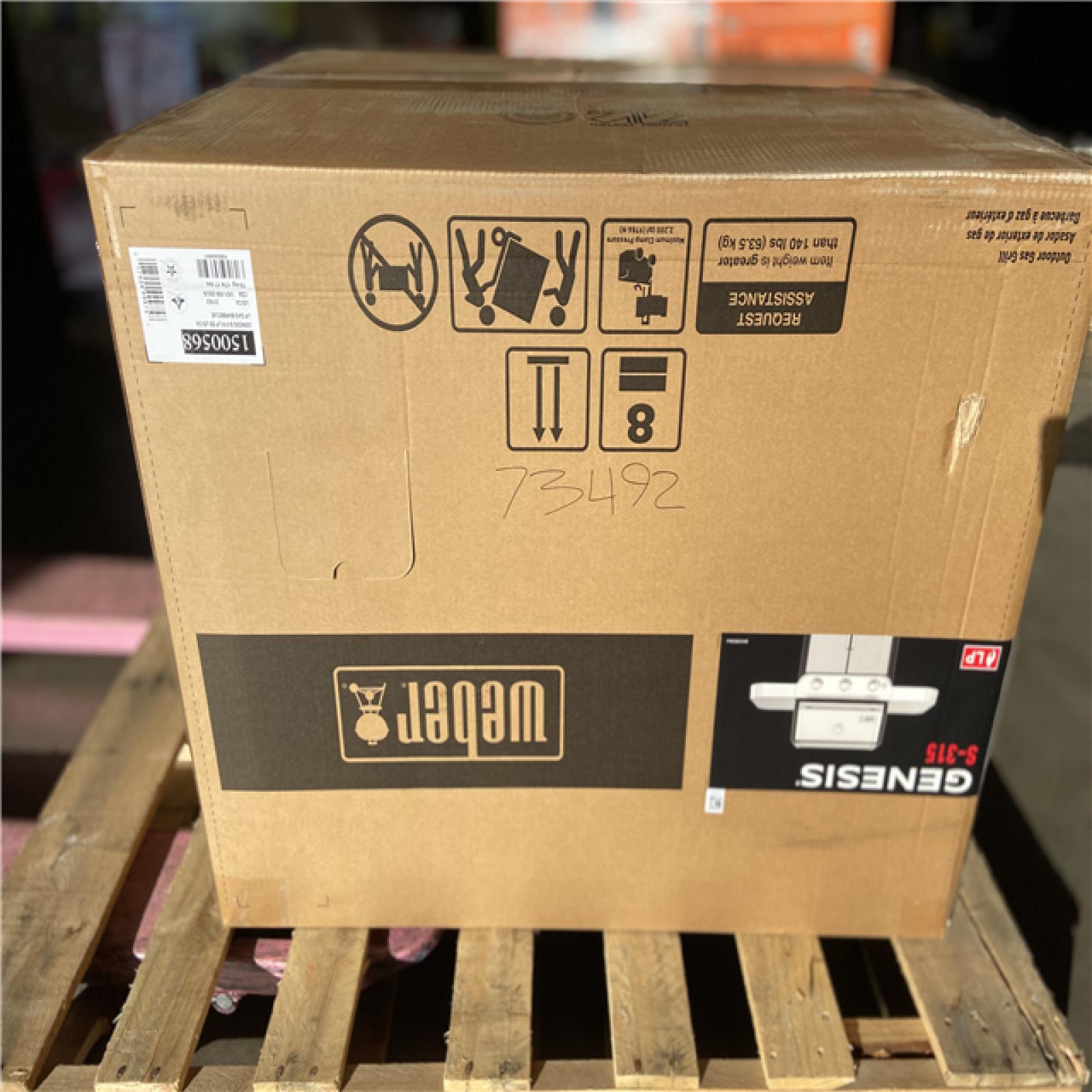 DALLAS LOCATION - Weber Genesis S-315 3-Burner Liquid Propane Gas Grill in Stainless Steel