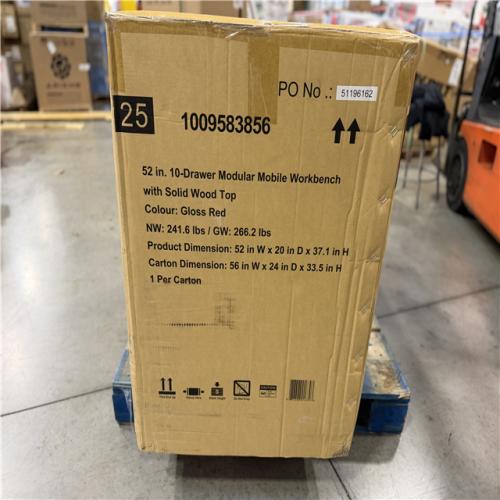DALLAS LOCATION - AS-IS Husky Modular Tool Storage 52 in. W x 20 in. D Standard Duty Red Mobile Workbench Cabinet