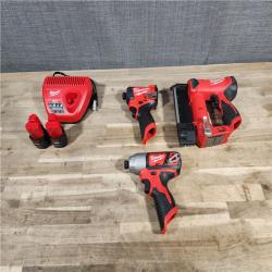 HOUSTON LOCATION - AS-IS Milwaukee 3 Tool Combo Kit W/ (2) Battery & Charger